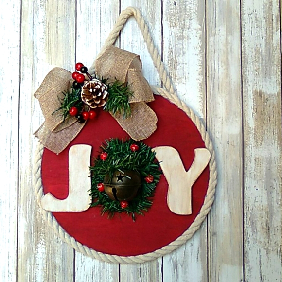 JOY Wooden Christmas Hanger - Picture 1 of 3